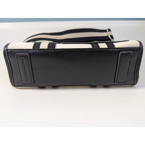 New BCB Max Azaria Canvas Bag Tote Black And Natural - Picture 9 of 12